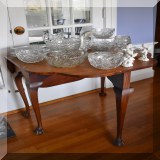 F35. Double drop leaf gate leg table. 29”h x 40”w x 50”d - $175 